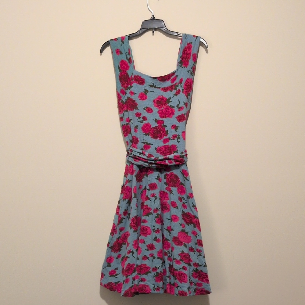 Womens Size 1X Effie's Heart Dolce Vita Floral Sleeveless Dress - Blue and Pink